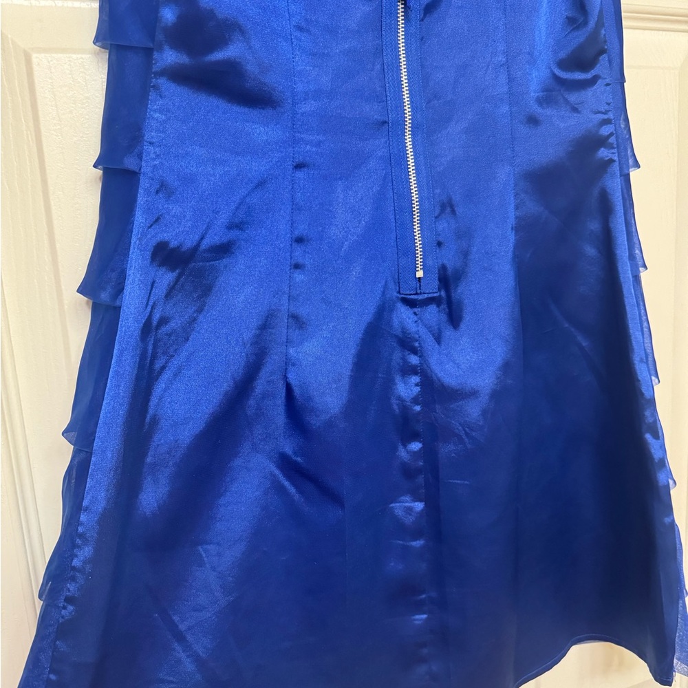 Elegant Blue Satin Dress